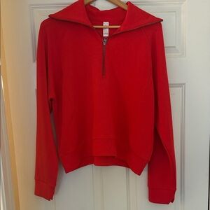 Spanx Air Essentials Red Half Zip XL